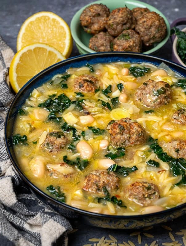 <p>Skinny Spatula</p><p>This meatball stew with orzo and white beans is hearty and incredibly full of flavour. It has a good dose of protein and loads of veggies.</p><p><strong>Get the recipe: </strong><a href="https://skinnyspatula.com/meatball-stew/?fbclid=IwAR1lRPouJCc8LZo9PH6Xp32pcfqk3dukePkL_MS_BpYqttUCNO5pEOFK9Zo" rel="nofollow noopener" target="_blank" data-ylk="slk:Meatball Stew with Orzo and White Beans;elm:context_link;itc:0;sec:content-canvas" class="link "><strong>Meatball Stew with Orzo and White Beans</strong></a></p><p><strong>Related: <a href="https://parade.com/1036178/nettiemoore/best-white-bean-recipes/" rel="nofollow noopener" target="_blank" data-ylk="slk:20 Best White Bean Recipes;elm:context_link;itc:0;sec:content-canvas" class="link ">20 Best White Bean Recipes</a></strong></p>