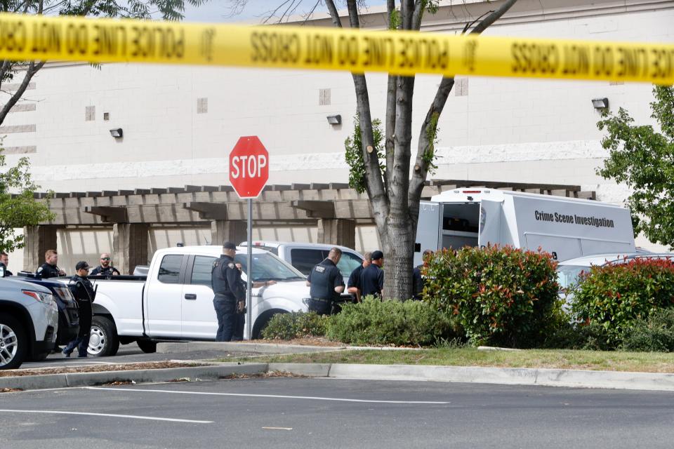 Redding police investigate the death of a man who crashed into the wall of Ashley Furniture on Dana Drive on Saturday morning, May 28, 2022.