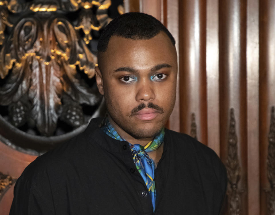 FILE - Designer Christopher John Rogers attends the Pyer Moss runway show during New York Fashion Week in New York on Sept. 8, 2019. The Council of Fashion Designers of America (CFDA) announced Rogers as American Emerging Designer of the Year for the 2020 CFDA Fashion Awards. (Photo by Brent N. Clarke/Invision/AP, File)