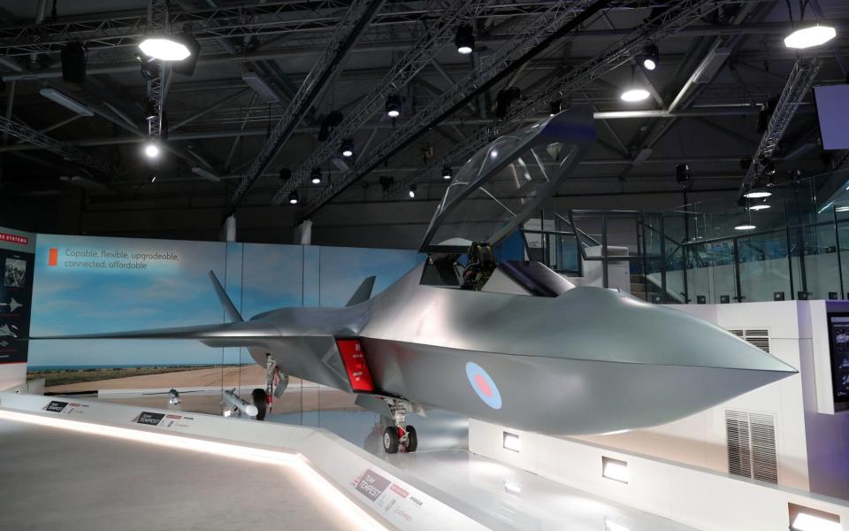 Defence Secretary Gavin Williamson unveiled a full-size mock-up of what the new aircraft could look like at Farnborough Air Show - PA