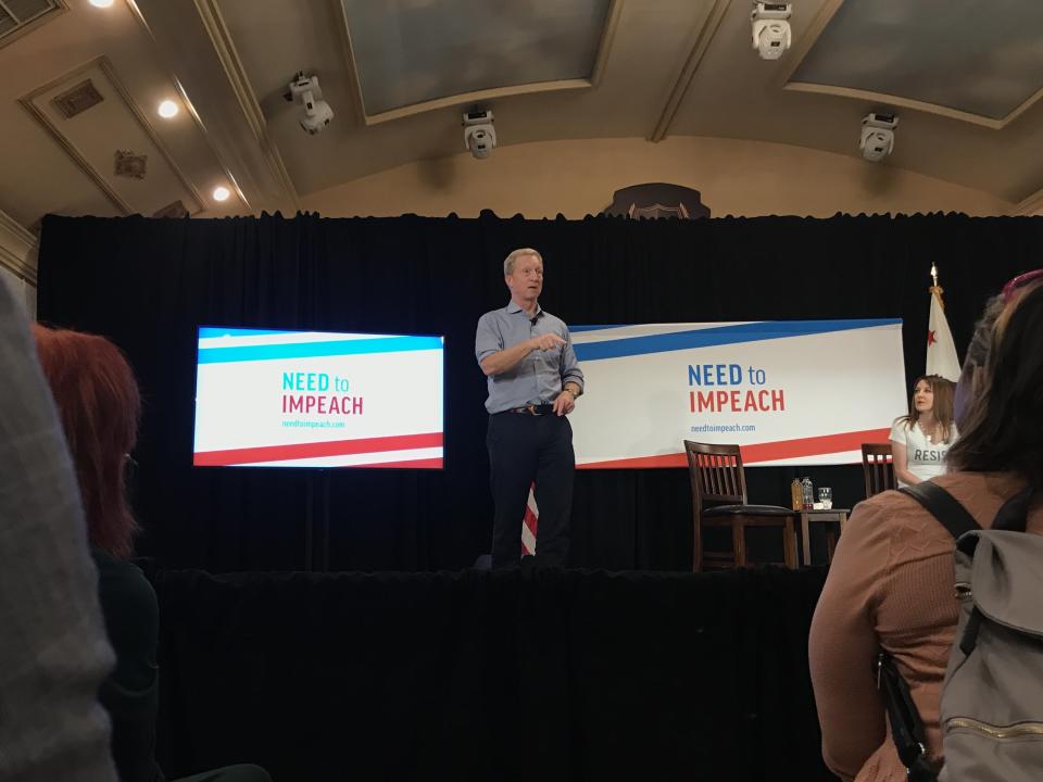 Tom Steyer's 'Need to Impeach' town hall in Glendale, Calif. on April 2, 2019. (Photo: Andrew Romano/Yahoo News)