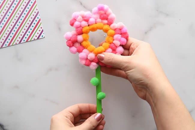 Pom Pom Flower Craft