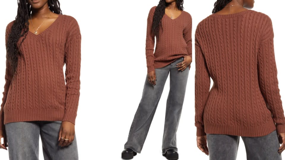 BP. Cable Knit Cotton & Recycled Polyester Sweater - Nordstrom, $33 (originally $55)