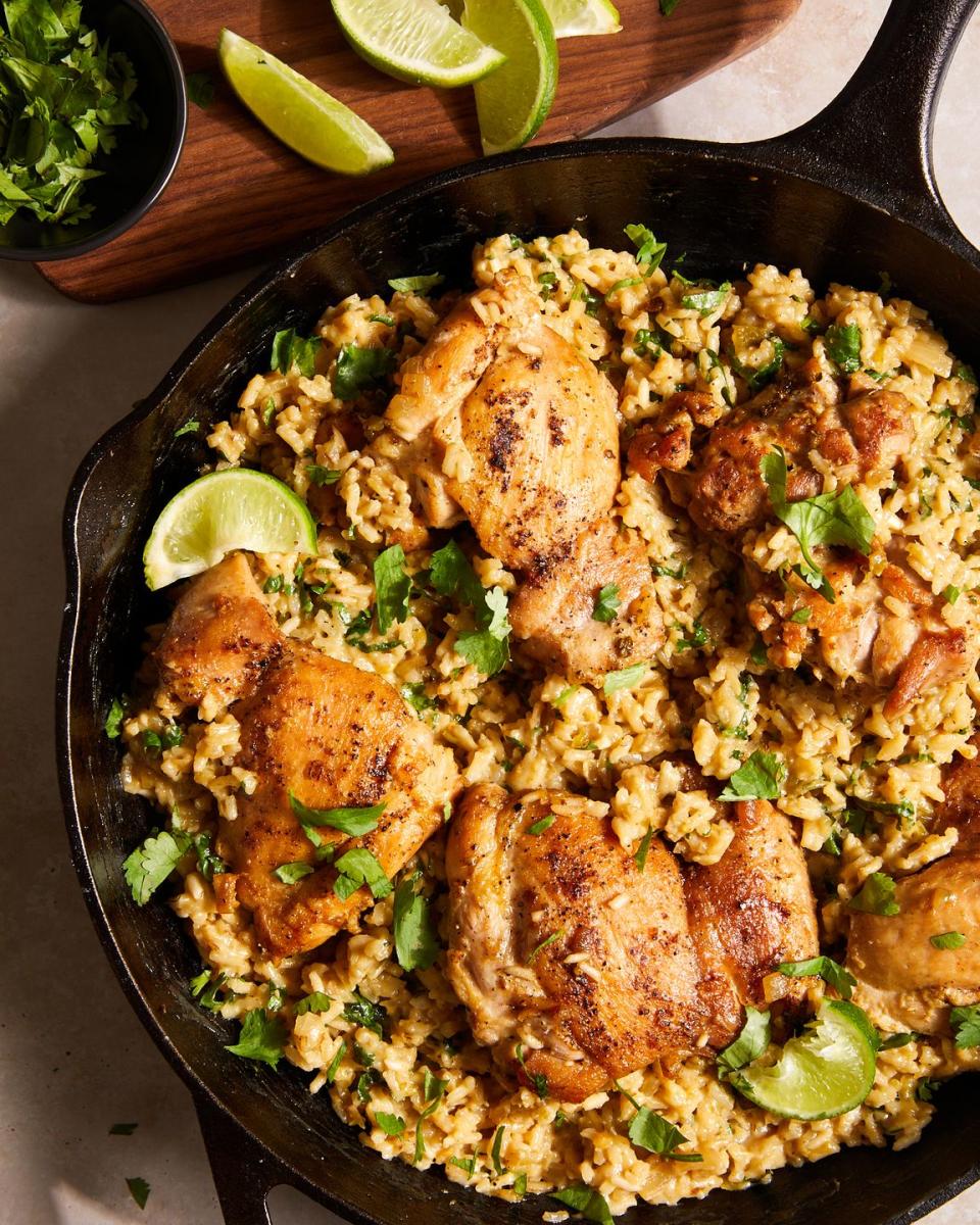 16) One-Pan Green Chile Chicken and Rice