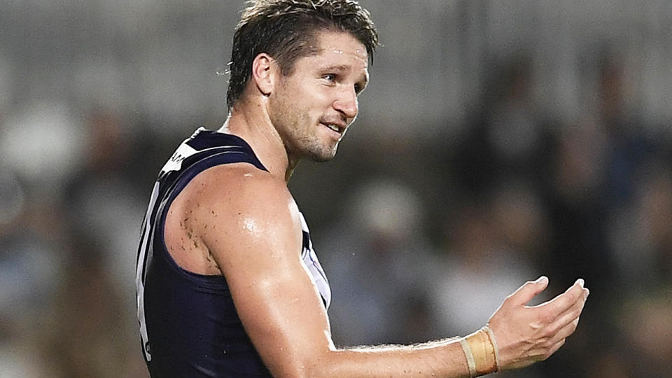 Jesse Hogan, pictured here in action for the Fremantle Dockers.