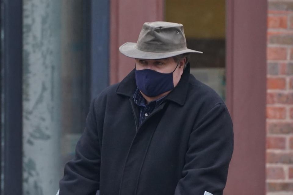 Peter Swailes Jr leaving Carlisle Crown Court (PA)