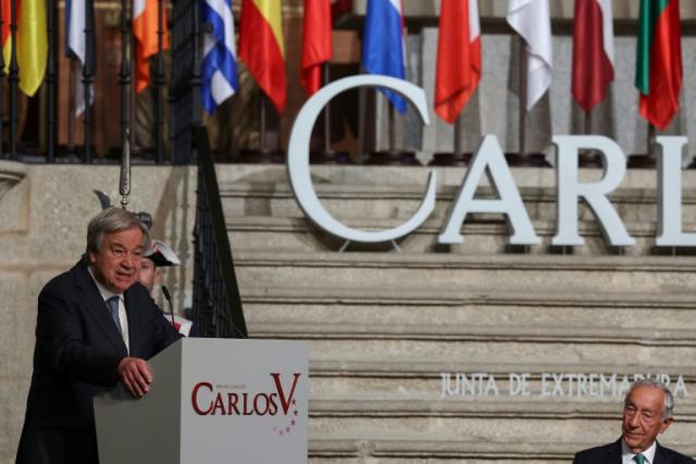 UN Secretary General Antonio Guterres received the Carlos V European Award