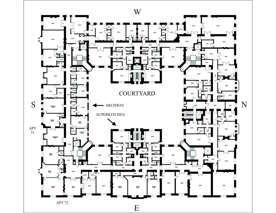 A layout of some of the apartments owned by Lennon and Ono in the Dakota. (Courtesy Scott Cardinal)