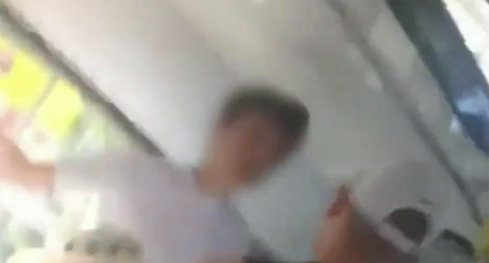 the student who was allegedly punched had to be blurred in the video as he in under 18