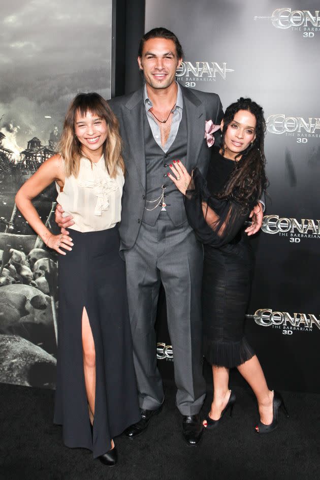 Zoe Kravitz, Jason Momoa and Lisa Bonet in 2011.  (Photo: Chelsea Lauren via Getty Images)