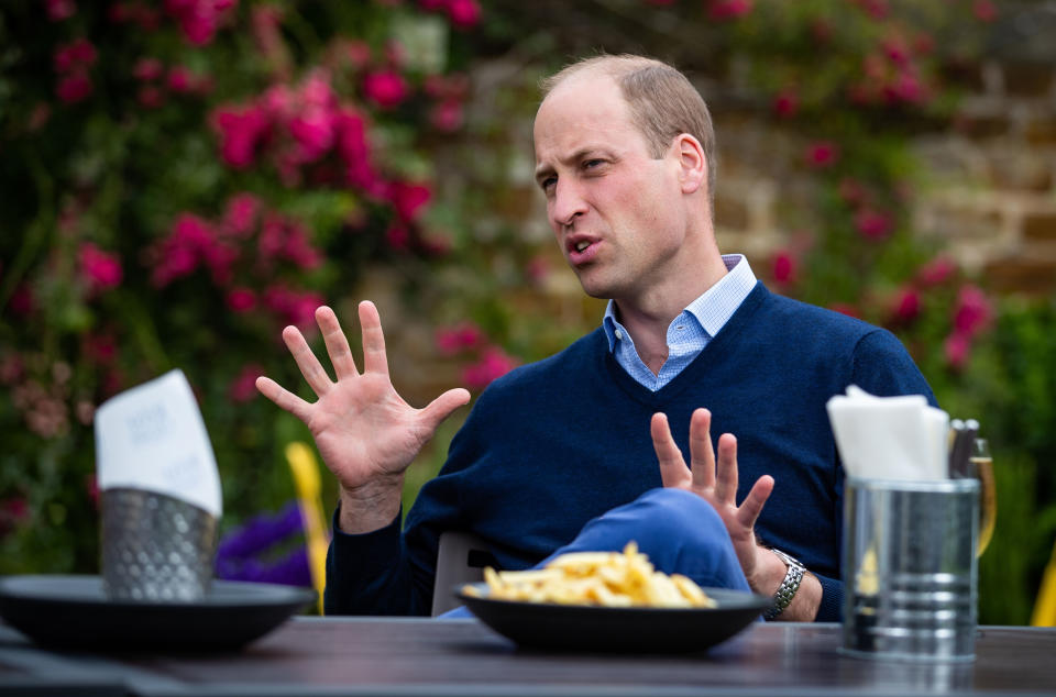 EMBARGOED TO 2230 BST FRIDAY JULY 3 The Duke of Cambridge talks to the landlords and workers at The Rose and Crown pub in Snettisham, Norfolk.