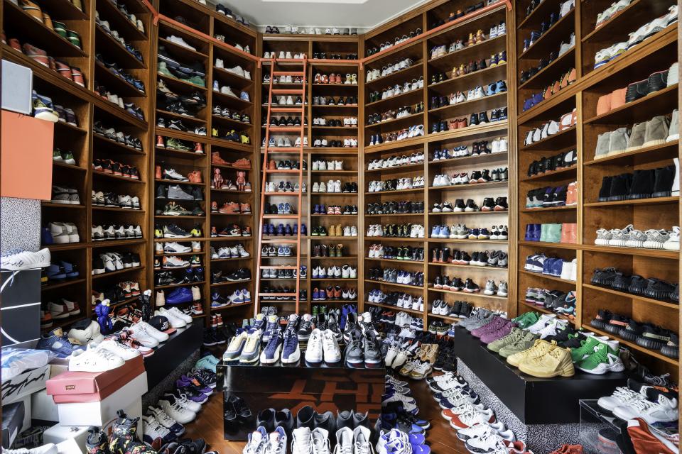 DJ Khaled's insane shoe closet in his former Miami home.