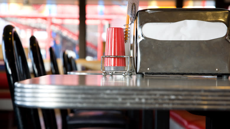 Fast food restaurant table