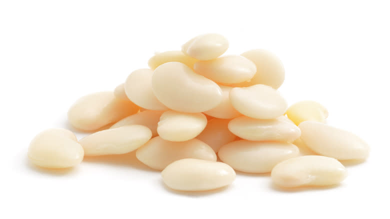 Lima beans against white background