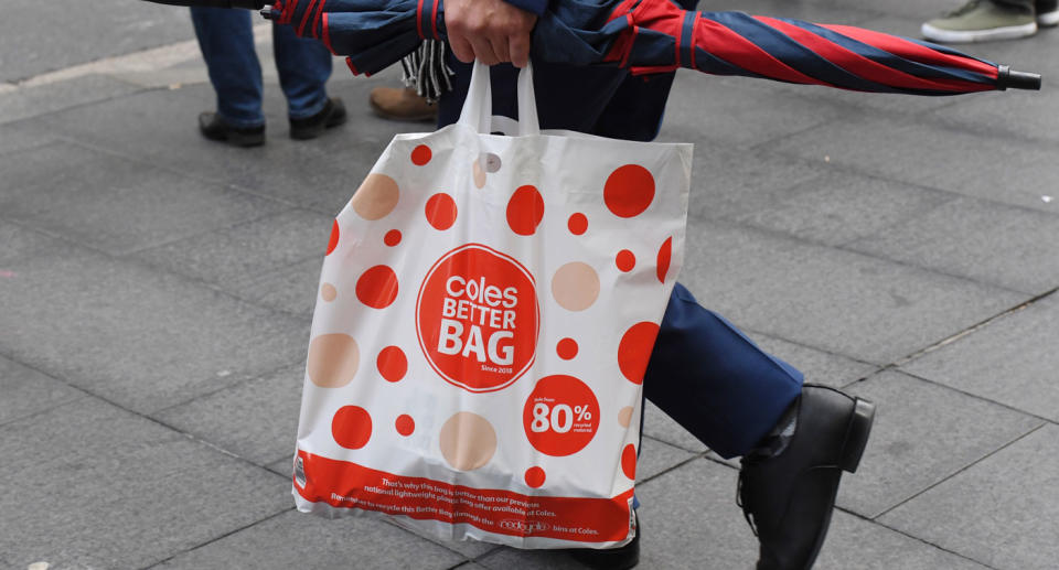 Coles banned single-use plastic bags at the beginning of the month. Source: AAP