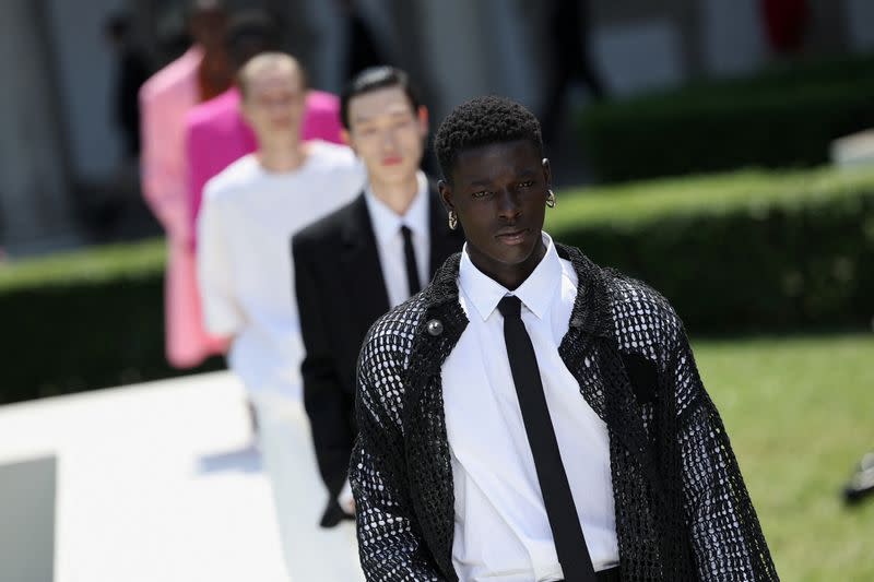 FILE PHOTO: Valentino presents its menswear spring-summer 2024 collection, in Milan