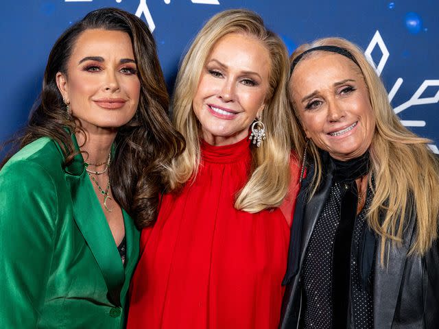 <p>Amanda Edwards/Getty</p> Kyle Richards, Kathy Hilton and Kim Richards attend the DIRECTV Celebrates Christmas At Kathy's event on November 28, 2023 in Los Angeles, California.