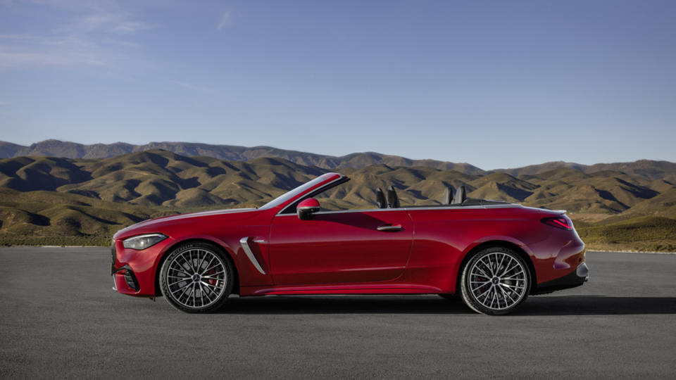 The 2025 Mercedes-AMG CLE53 Cabriolet from the side
