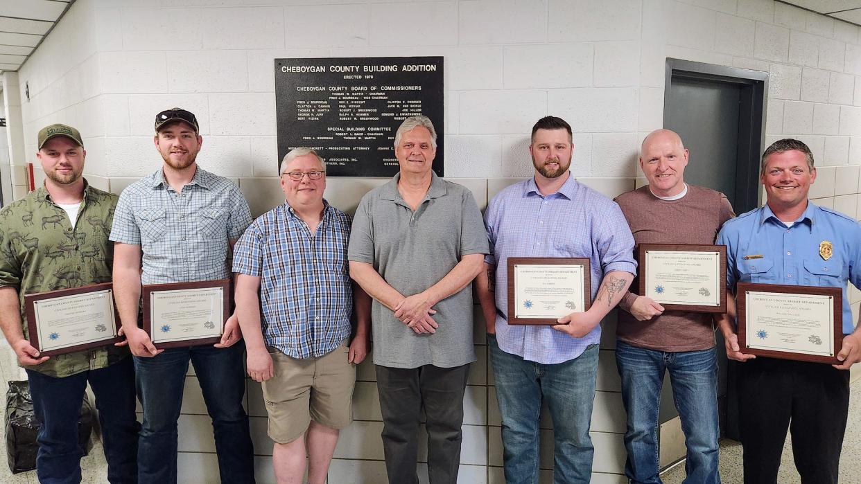 Pictured (from left to right) are Timothy Hubbard, Luke Hubbard, Bryan Hibbler, Timothy Goldsmith, Kyle Krupp, Joseph Smith and William (Brian) Wallace.