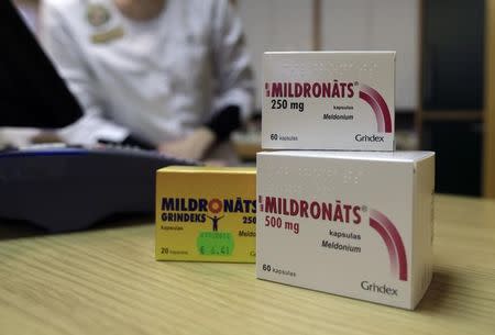 Mildronate (Meldonium) medication is pictured in the pharmacy in Saulkrasti, Latvia, March 9, 2016. REUTERS/Ints Kalnins