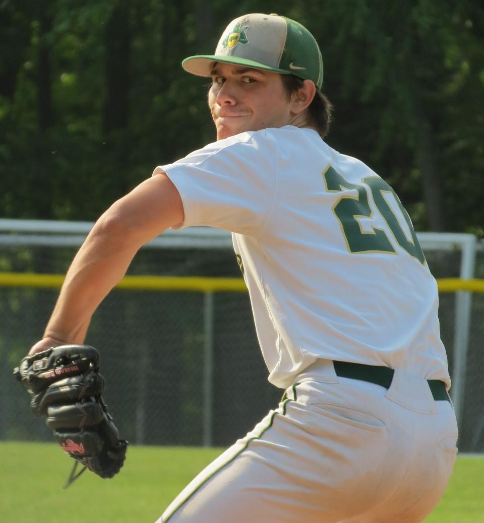 Sophomore Brendan Lewis earned the win for St. Joseph in its 11-0 win over Hudson Catholic in a North Non-Public A baseball opener in Montvale on Tuesday, May 23, 2023.