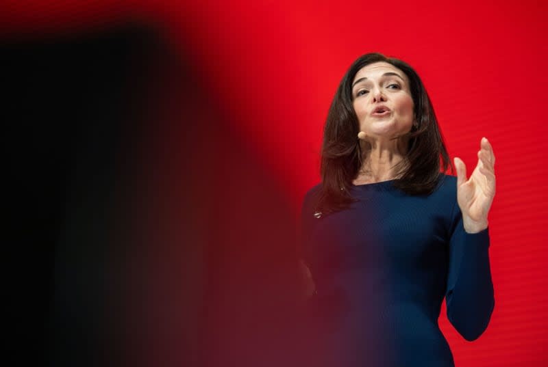 Sheryl Sandberg, then Managing Director of Facebook, speaks at the Digital Life Design (DLD) innovation conference. Lino Mirgeler/dpa