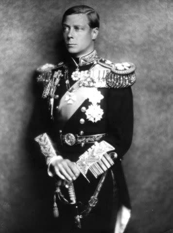 <p>Hulton Archive/Getty Images</p> King Edward VIII in naval uniform before his abdication in December 1936.