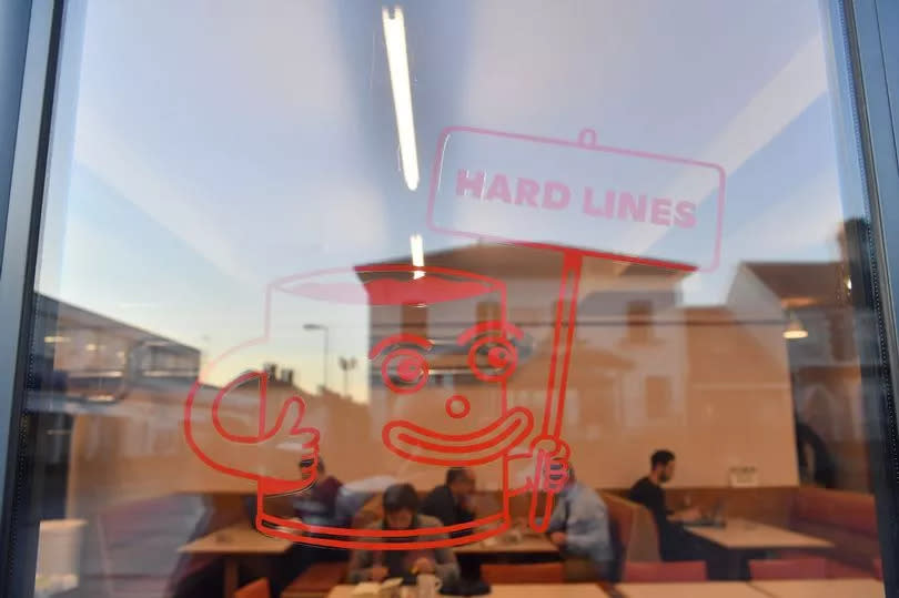 Hard Lines coffee shop, located on Cowbridge Road East, Canton