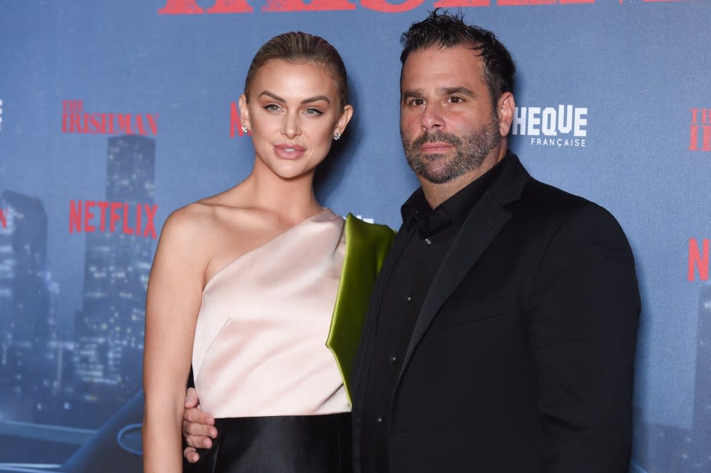 PARIS, FRANCE - OCTOBER 17: (L-R) Lala Kent and Randall Emmett attend the "The Irishman" premiere at la Cinematheque on October 17, 2019 in Paris, France. (Photo by Stephane Cardinale - Corbis/Corbis via Getty Images)