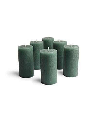 4) Mottled Pillar Candles (Set of 6)