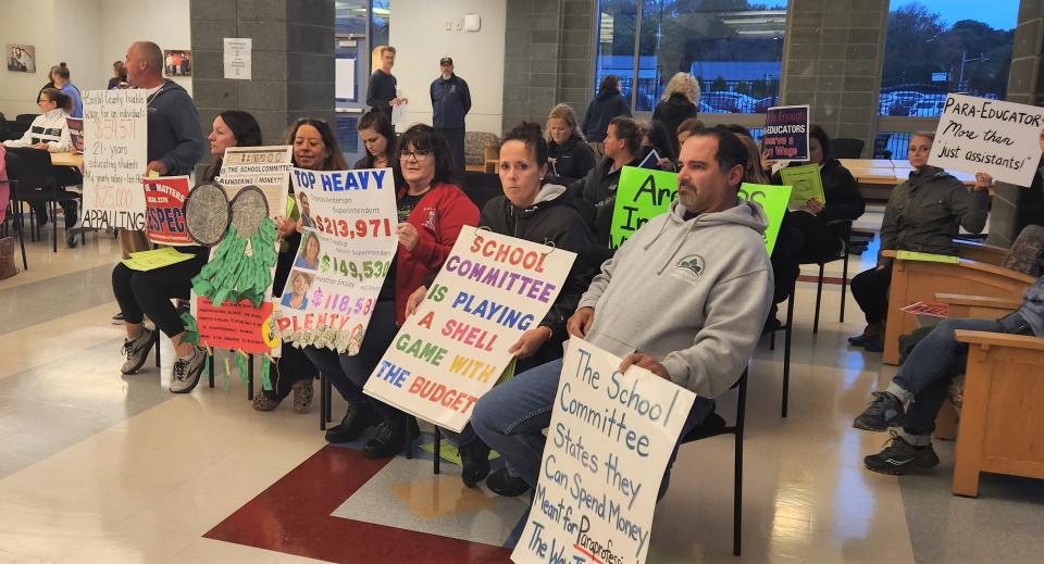 Members of the New Bedford Federation for Paraprofessionals came out in force to Monday night's School Committee meeting at Keith Middle School to vocalize grievances, including what they say as unfair wages paid to the district's paraprofessionals and mishandling of budget appropriations designated for paraprofessionals. NBFP President Jill Zangao said New Bedford paraprofessionals have been working without a contract since the most recent one expired July 31, as negotiations on a new contract remain ongoing.