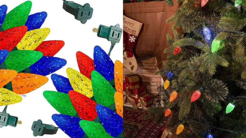 These colorful lights are practically the size of pinecones.