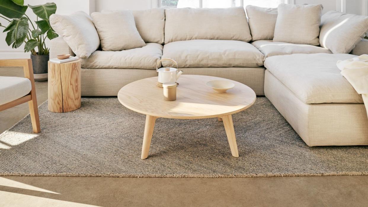 a couch with a coffee table