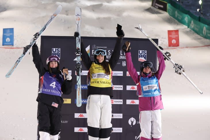 Deer Valley women's mogul podium