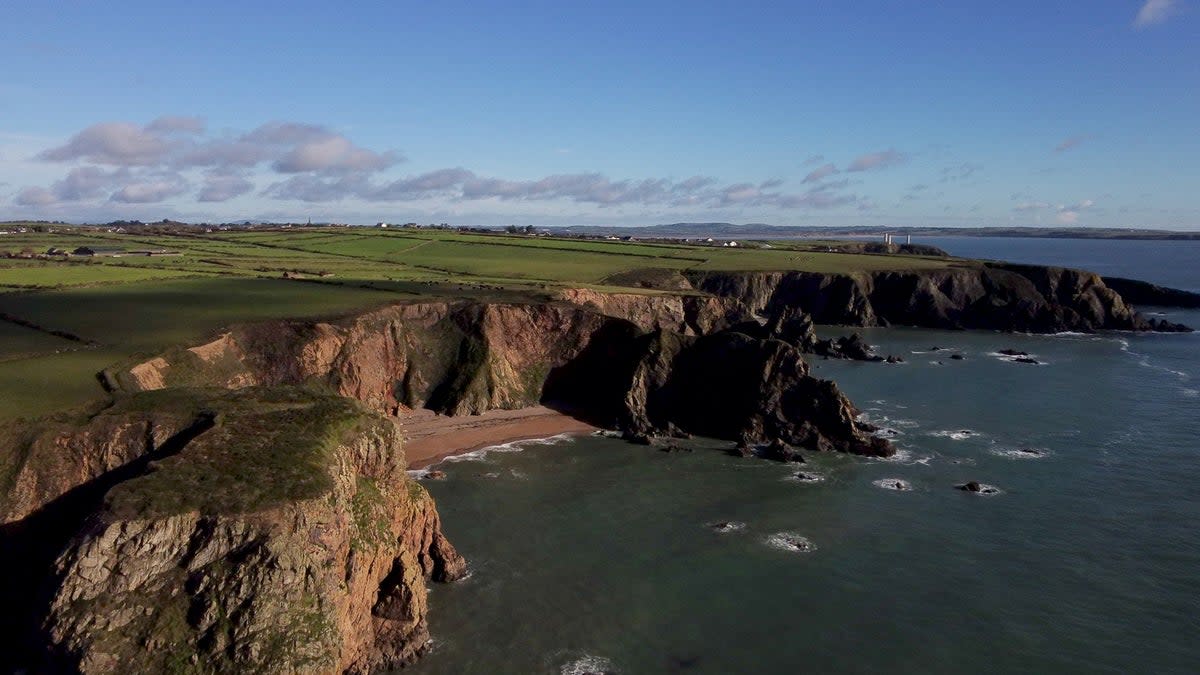 A drone view of cliffs on the Copper Coast (Getty Images/iStockphoto)