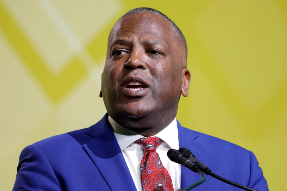 Columbia, SC Mayor Steve Benjamin speaks at the United States Conference of Mayors winter meeting in Washington, U.S., January 24, 2019. REUTERS/Yuri Gripas