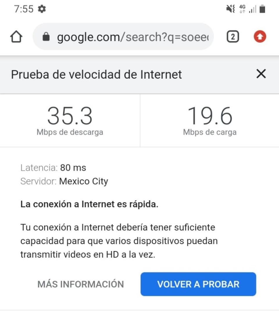 Velocidad promedio teniendo 4G con Alestra