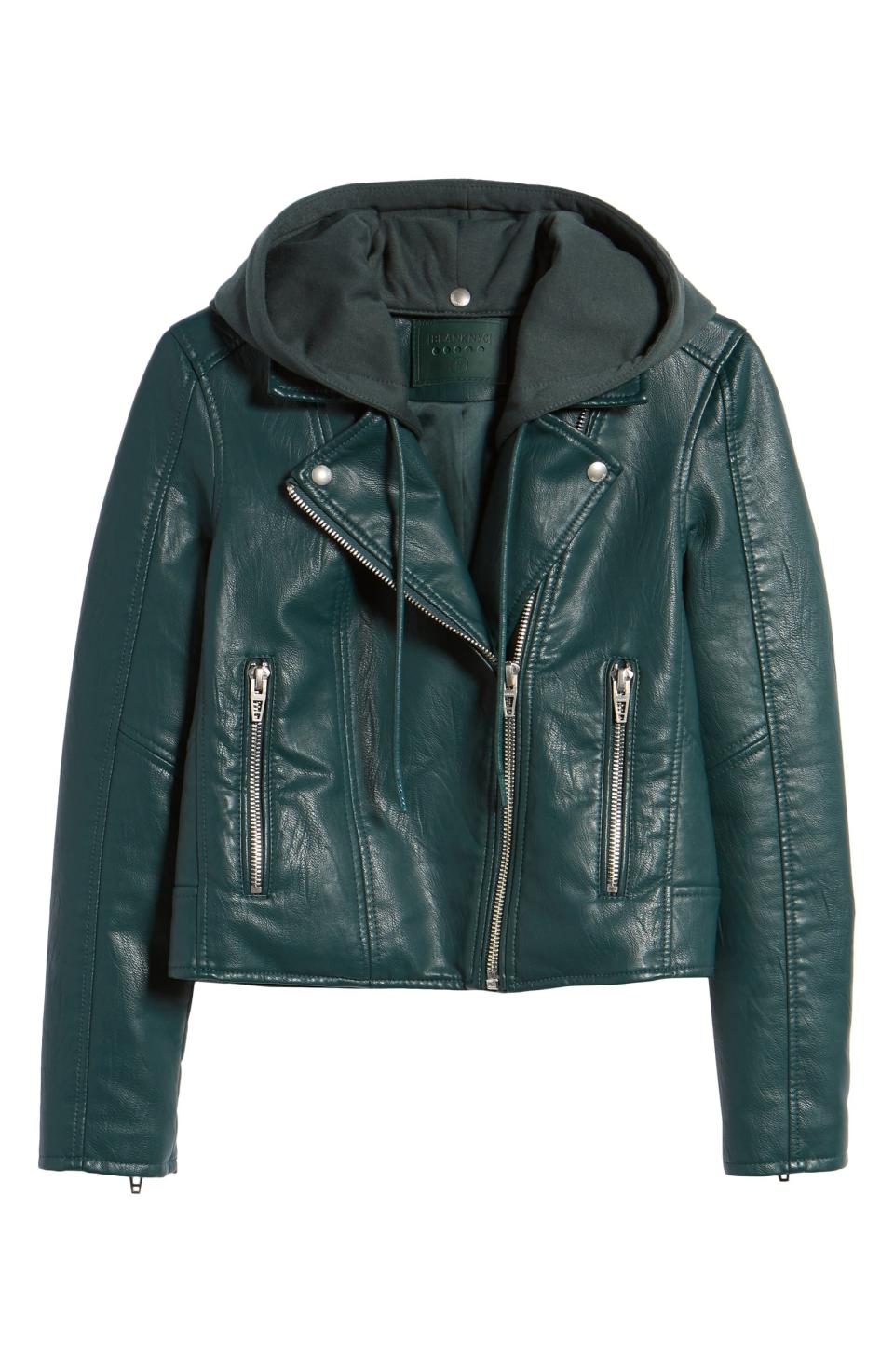 BlankNYC Meant to Be Moto Jacket with Removable Hood, $98 $64.90, Nordstrom