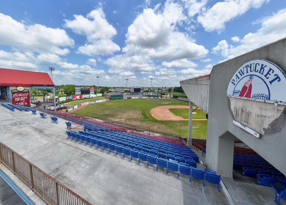 A drone photo of McCoy Stadium in Pawtucket, taken by the son of billionaire Stefan Soloviev.