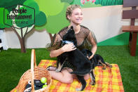 <p>The <em>Riverdale </em>star looked quite <em>fetching </em>sitting on a blanket with her furry friends. </p>