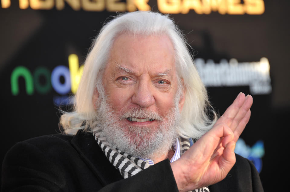 Actor Donald Sutherland arrives at the p