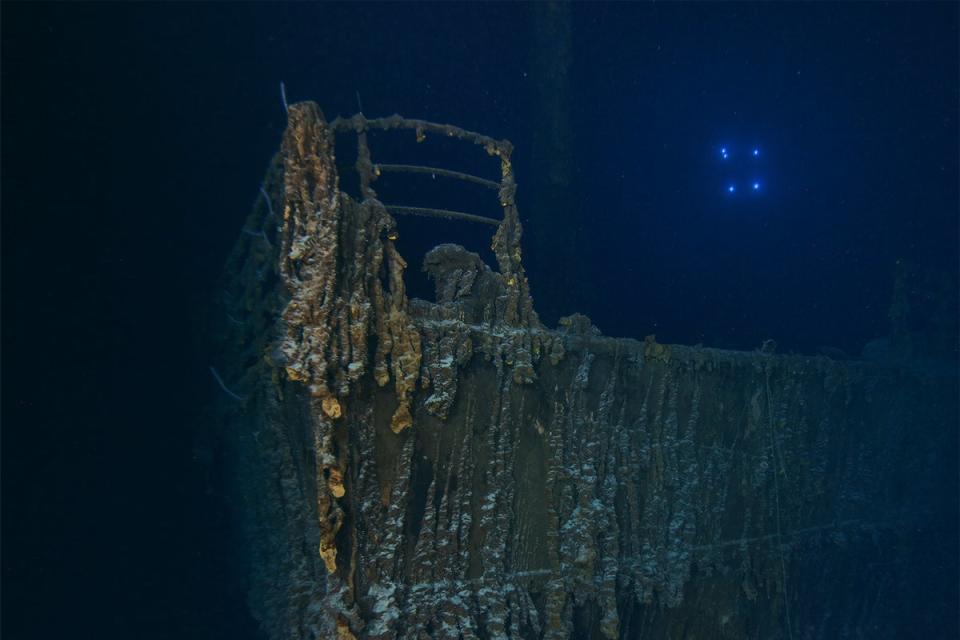 The appearance of the Titanic's bow has changed since it was last seen. (RMS Titanic, Inc.)