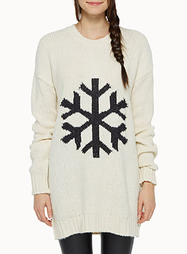 An oversized snowflake sweater dress? Yes please. (Twik, $50)