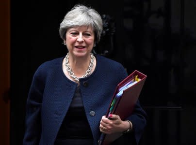 Britain's Prime Minister Theresa May leaves 10 Downing Street in London, Britain, October 18 2017. REUTERS/Toby Melville