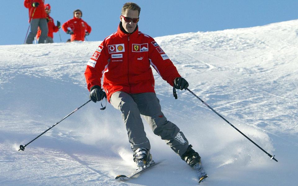 German Formula 1 driver Michael Schumacher skis in Madonna di Campiglio, in northern Italy