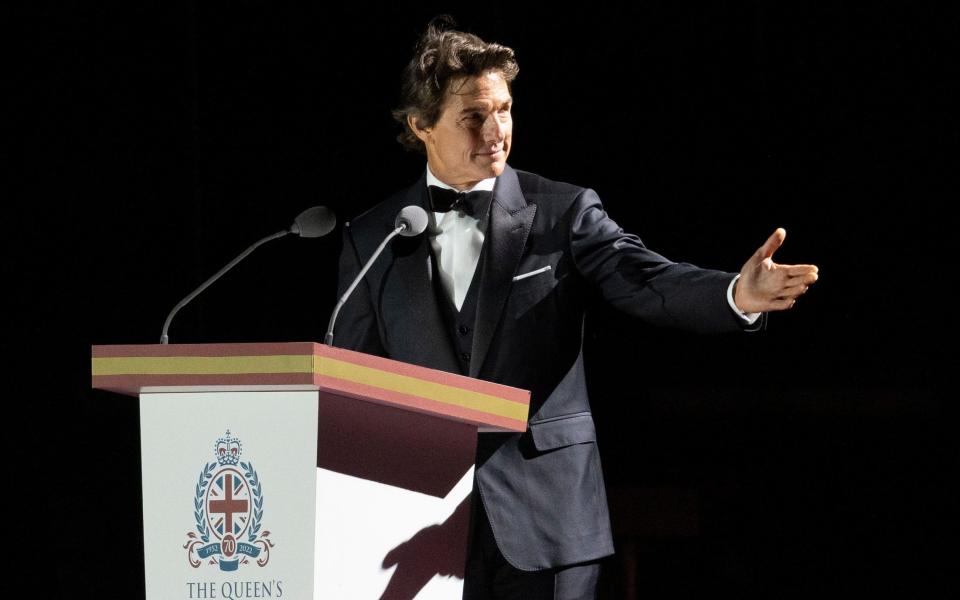 Tom Cruise presents the Queen's Platinum Jubilee Celebration television show at Windsor Castle, UK, on ​​May 15, 2022