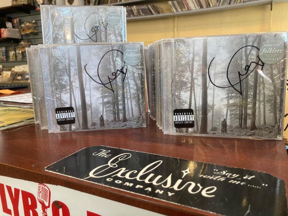 The Exclusive Co. in downtown Green Bay, Wis., received 30 autographed copies of Taylor Swift's new "Folklore" album on Saturday morning. Swift surprised independent record stores across the country with the shipments as a show of support for small businesses.