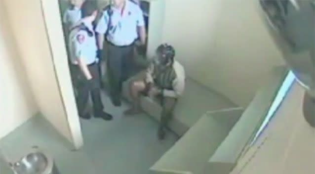 The boy in the restraint. Source: 7News