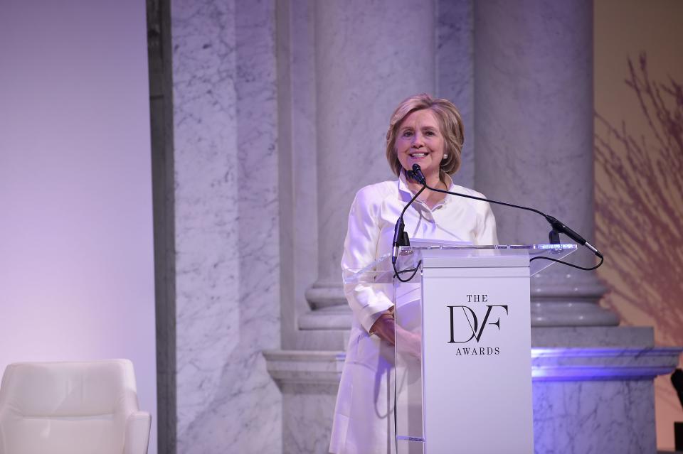 Former Secretary of State Hillary Rodham Clinton at the 2020 DVF Awards on February 19, 2020 in Washington, DC.