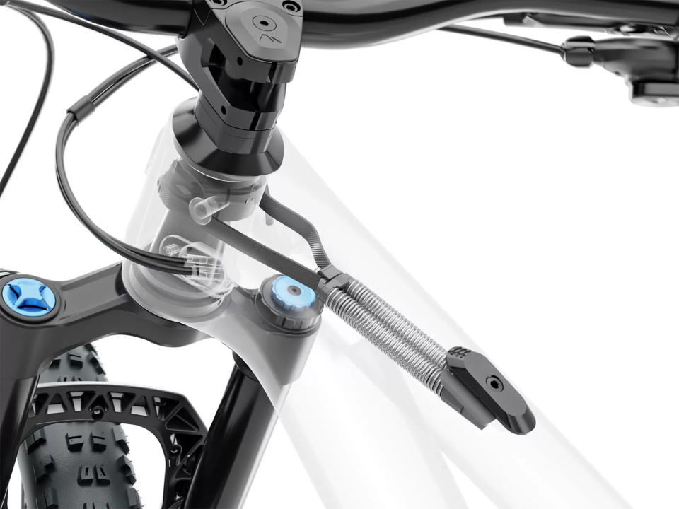 Syntace KIS steering stabilizer reimagines MTB handling, Canyon internal x-ray